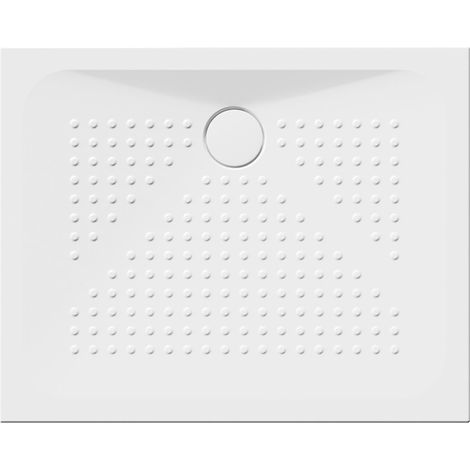 Receveur de douche rectangulaire en céramique 100x80x4cm, blanc ExtraGlaze