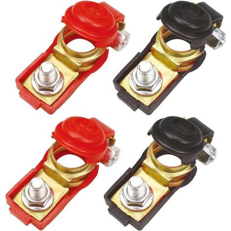 2 Paires Pinces de borne de câble de Batterie de Voiture, connecteurs de déconnexion Rapide de Batterie avec Couvercle en Plastique pour Voiture, Camion (1/5)