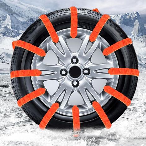10er-Pack Autoreifen-Schneeketten, Winterreifenketten, Sicherheitsketten für das Pendeln im Winter, rutschfeste Sicherheitsketten, Sicherheitsketten