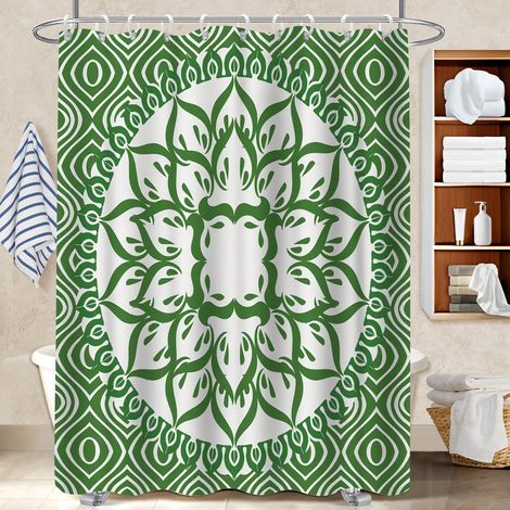 Rideau de douche tissu polyester 180x180 avec motif rideau séchage rapide pour décoration salle de bain (1/5)