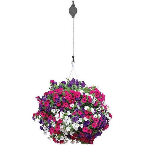 Crochet de suspension rétractable à enrouleur pour paniers à fleurs suspendus, jardinières et pots de fleurs pour serres. (1/5)