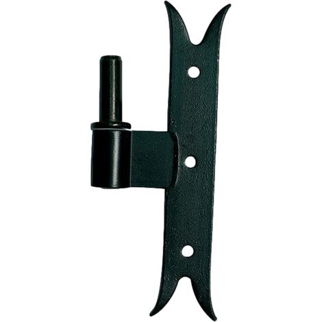 Afbat – Gond de volet sur platine queue de carpe – Fixation pour bois – 3 trous de montage – Modèle gauche – Section fer 35x4 mm