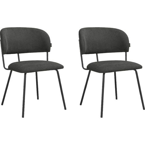 Claudia-Chaise de salle à manger Pack 2 Anthracite