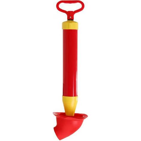 Sturatore per WC ad aria compressa, sturatore per WC a stantuffo con testine a pistone e gonfiatore, pulizia degli scarichi (rosso)