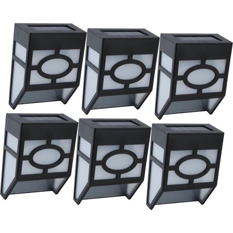 6 Pièces Lampe Solaire Led Murale Extérieure Applique De Jardin Éclairage (1/5)