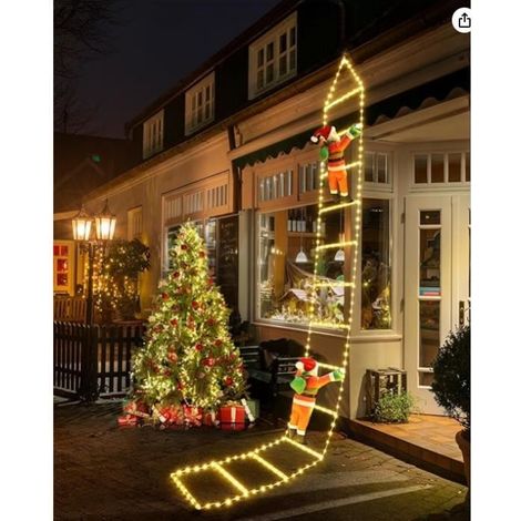 Noel Guirlande Lumineuse Extérieur, 8 modes, Fonction Mémoire Minuteur, pour Decoration Noel Exterieur et Interieur (Blanc Chaud) (1/4)