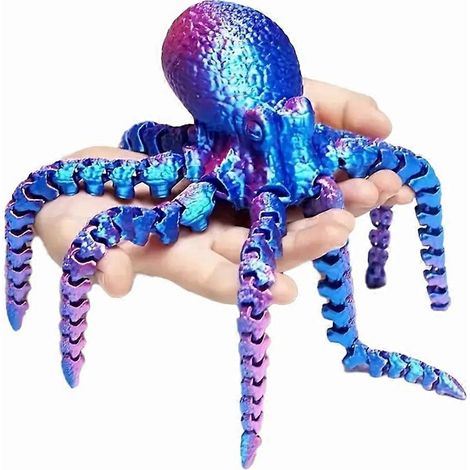 Figurine décorative pieuvre imprimée en 3Daccessoire de décoration pour aquariumarticulation mobilecouleur violet éclatant (1/5)