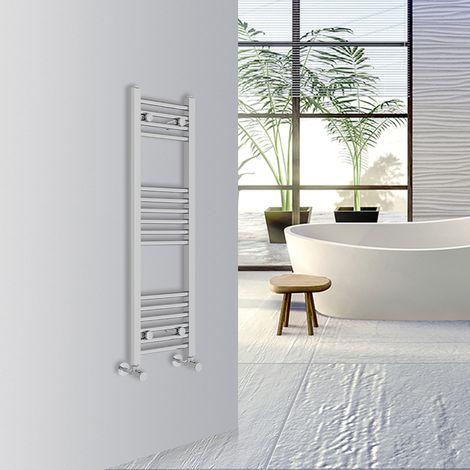 Warmehaus Straight Bathroom Heated Towel Rail Warmer Radiator Central Heating 1000x300mm Chrome