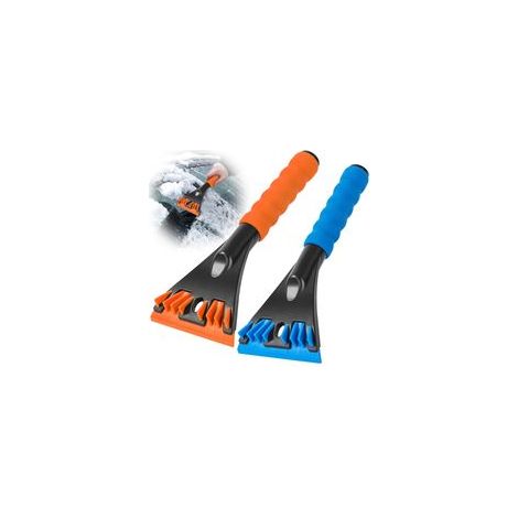 Pack de 2 Grattoirs à Glace pour Voiture - Bleu et Orange - Poignée Ergonomique, Lame Large et Sécurisée - Dégivreur et Gratte Vitre Efficace - Accessoire Auto Hiver Essentiel