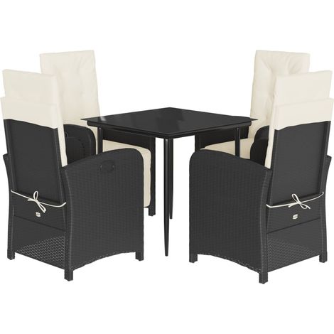 Maison Exclusive - Set de muebles jardín 5 pzas con cojines ratán (1/5)