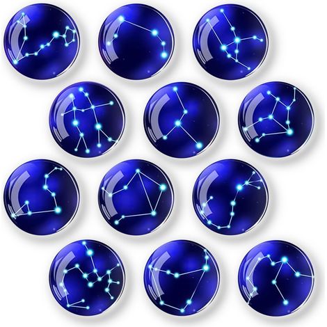 Aimants pour Réfrigérateur, 12 Pièces Aimants pour Tableau Blanc, Magnet de Réfrigérateur Décoratif pour Réfrigérateur (Constellation) (1/4)