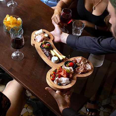 Planche à Apéritif 9,4 Pouces Écologique en Bois Non Toxique Sans Odeur Sans BPA Grande Surface pour Fromage et Charcuterie (1/5)