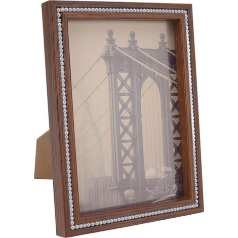 Cadre photo vintage, aspect raffiné, couvercle transparent, décoration pour la maison, cadeaux de fête, taille M (14,7x19,7x2 cm) (1/5)
