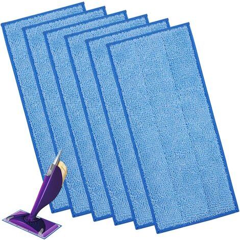6PCS Lingettes Reutilisable pour Swiffer WetJet Wood, Lingette Recharges Bleu pour Swiffer Parquet WetJet Balai Spray