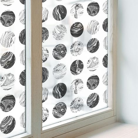 Fensterfolie 200x116 cm Sichtschutzfolie Fenster Selbstklebend PVC Milchglas Dekorativ Dekorfolie Blickdicht Folie für Schlafzimmer Marmor-Eleganz