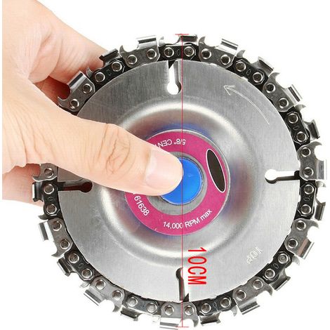 Disque de meuleuse d'angle de 10 cm (4 pouces) et chaîne de scie à 22 dents pour la sculpture sur bois (1/2)