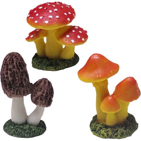 1 Statue champignon, résine synthétique, décoration jardin, aquarium, modèle paysage (1/5)