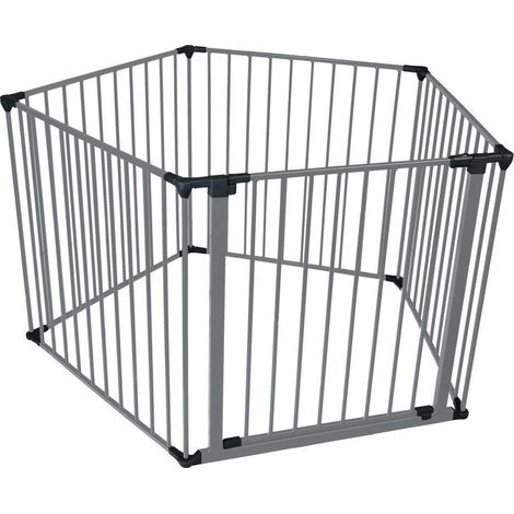 Safetots Premium Multi Panel Play Den, Pentagon, Grey, 70cm High, 5 Panels, 1x72cm Door Panel and 4x72cm Side Panels, Playpen