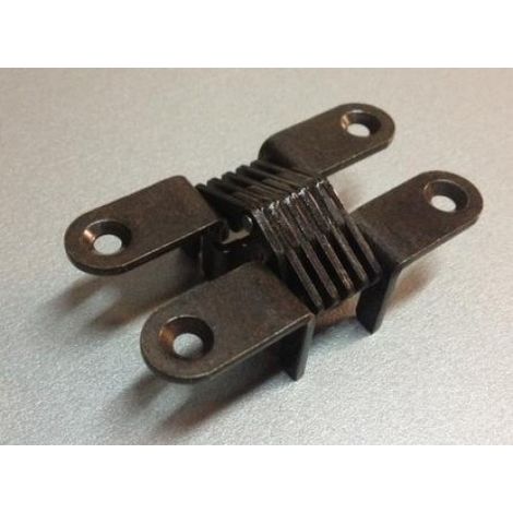 Cerniera a scomparsa invisibile incassata per mobili legno con apertura 180° dimensione disponibile: cerniera 502 bronzata 64,8 x 13 mm