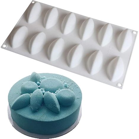 Quenelle Moule à gâteau en silicone, moule à gâteau, moule à dessert, moule à pâtisserie, moule à pâtisserie blanc, décoration antiadhésive (1/5)