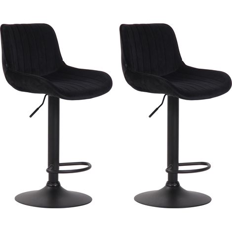 2er Set Barhocker Lentini Samt schwarz schwarz (1/5)