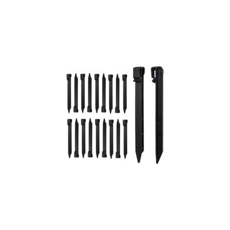 Bardusch - Lot de 20 piquets d'ancrage en Plastique - 25 cm - Bordure de pelouse - en Plastique Robuste - Convient pour Les sols Souples dans Les pelouses et Les Jardins - Anthracite
