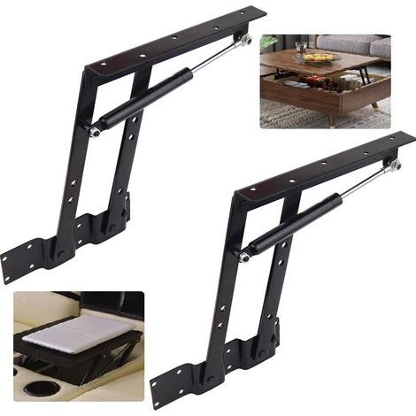 Cadre de levage pour table basse – Mécanisme hydraulique – Charge maximale 50kg – Dimensions pliées 335 x 102mm – Lot de 2 pièces - 100lb (1/5)