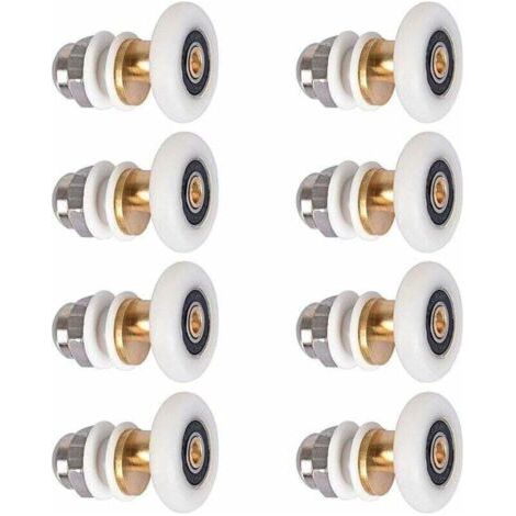 Roulette pour porte de douche - Roulettes coulissantes - Porte Rouleau - Roue de secours - 8pcs - 23mm
