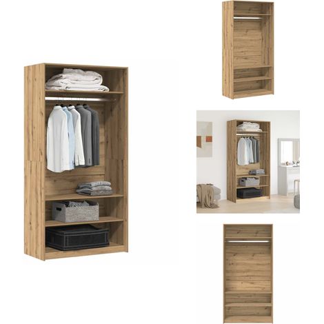 Kleiderschrank Artisan-Eiche 100x50x200 cm Holzwerkstoff - Kleiderschrank - Kleiderschränke - Schrank - Kleidung Organizer (1/5)