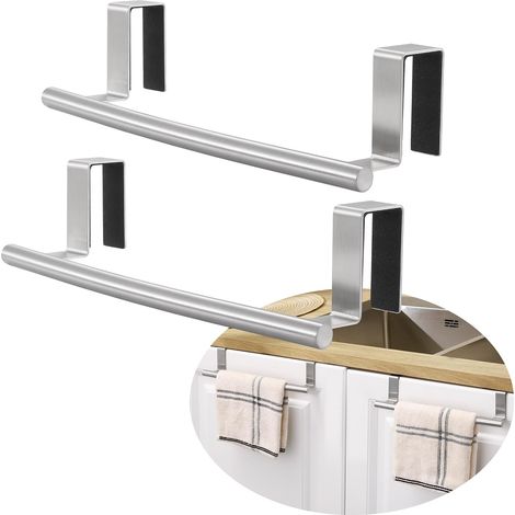 Porte Torchon Cuisine sur Porte de Placard Armoire Porte Torchons Acier Inoxydable SUS304 Porte Serviettes Porte Serviettes de Cuisine Barre de Serviettes Brossé 2 Pièces, KTH200S26-2-P2 (1/5)
