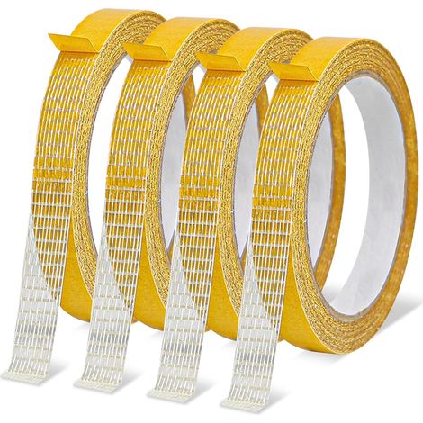 Ruban Adhésif Double Face pour Ourlets, Robes, écharpes, Rideaux, Fermement Adhérents, pour la Maison, le Bureau, l'école, Tissu Très résistant-1.5CM 10M (1/5)