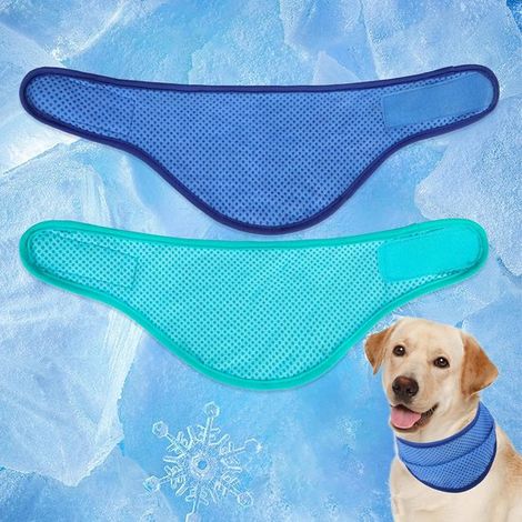Lot de 2 bandanas rafraîchissants pour chien - Bandana rafraîchissant pour chien - Taille L - Rafraîchissement instantané - Vert kiwi et rose cerise - Respirant - Convient aux chiens, chats et autres (1/5)