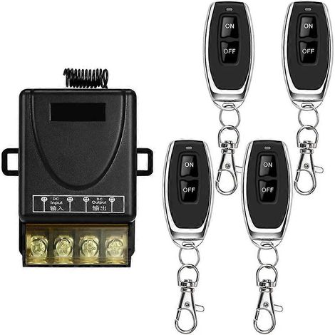 Télécommande sans fil RF 220 V 30 A avec relais récepteur et émetteur pour commande d'éclairage de portail ou de pompe (1/5)
