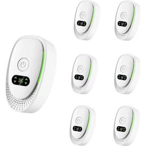 Ultraschall-Abwehrgerät, 6er-Pack – Vertreibt Mäuse, Ratten, Mücken, Spinnen und Kakerlaken – elektrisch, multifunktional und 360°-Abwehr