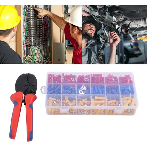 Kit de sertissage de câbles comprenant 27 types de connecteurs plats pour conduits de câbles de 0,50 à 6,00 mm². Contient 700 connecteurs à sertir. (1/5)