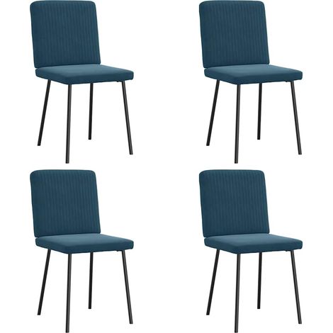 Esszimmerstühle 4 Stk. Blau Samt