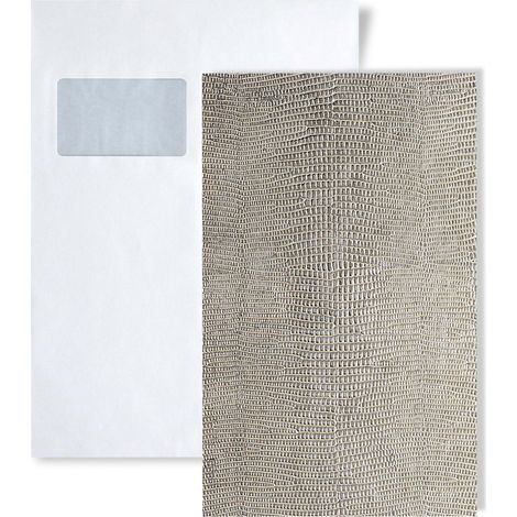 1 MUSTERSTÜCK S-12893 WallFace LEGUAN SILVER Leather Collection Dekorpaneel MUSTER in ca. DIN A5 Größe