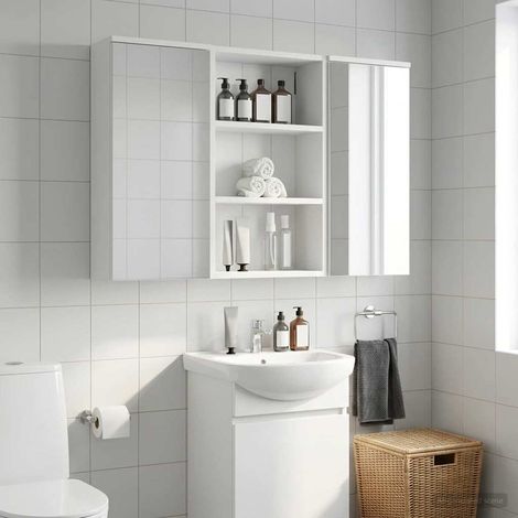 vidaXL Armadio da bagno a muro Bianco 40 x 16 x 62,5 cm