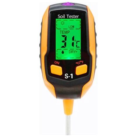 Pair Lntyq Humidimètre 4 en 1 - Écran LCD numérique - Température des Plantes/humidité du Sol/pH/intensité de la lumière du Soleil - Testeur de Sol pour Jardinage, Agriculture,31.75.72.8cm (1/5)