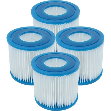 vhbw 4x Cartucho de filtro tipo VII compatible con Bestway Lay-Z-Spa Hawaii, Monaco, Miami piscina - Recambio azul blanco
