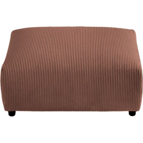 ENA - Pouf en velours côtelé Terracotta 88x88x37 (1/5)