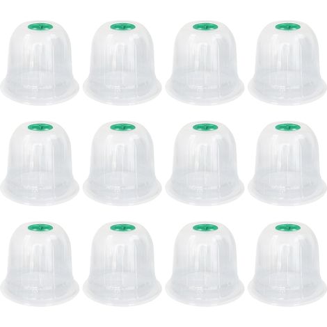 12 - Cloche De Potager - Cloche À Salade - Protection Semis Et Gelée - PVC Réutilisable Avec Évent Réglable - Jardin Et Terrasse - Transparent - 20x20cm (1/4)