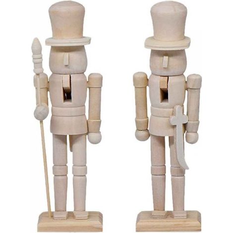 Schiaccianoci di Natale in Legno, Altezza 18 cm, Decorabile con 6 Tinte