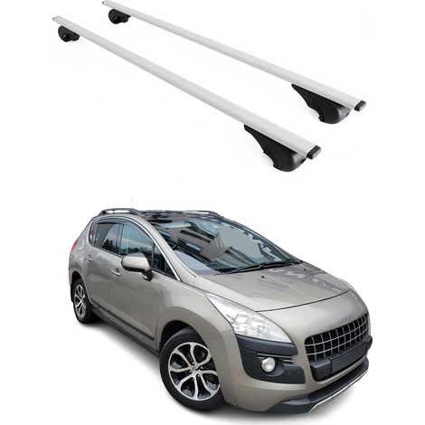 OMAC Dachträger Querträger für Peugeot 3008 I 2008-2016 – Abschließbar – Max. 75 kg – 2 Stangen Stahl Silber (1/5)