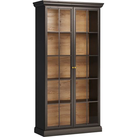 Vitrina 2 puertas Toja Madera antracita (1/3)