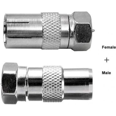 1 Set F Type Fiche Mâle À Coaxial Rf D'Antenne Et Femelle Adaptateur Connecteur Tv Antenne Pour Satellite Tv-Tivos-Dvr 90