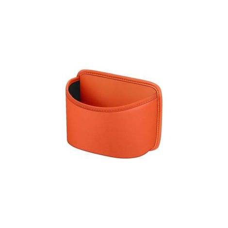 Auto-Staufach – Multifunktionale Autositztasche mit Clip – Aufbewahrung für Gegenstände und Müll – Für Autositz, Tür und Mittelkonsole – Strapazierfähiges PU-Leder – Orange-Crezuo