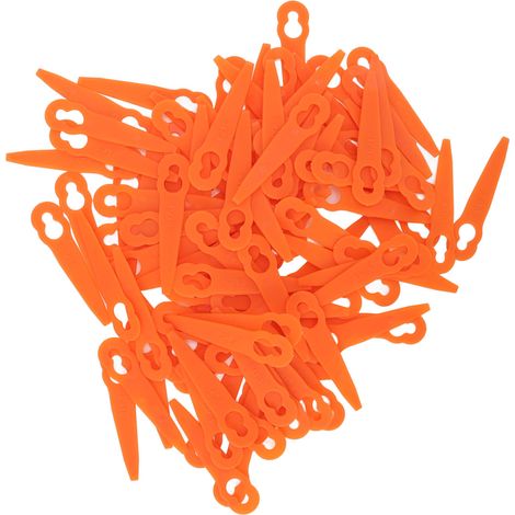 100 Stück Kunststoffmesser für Rasentrimmer, orange, passend für Stihl Polycut 2-2 und 3-2 Rasenmäher. (1/5)