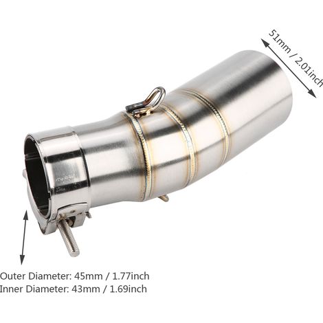 Tuyau d'échappement intermédiaire en acier inox pour Kawasaki Ninja 400 2018-2019 (1/5)