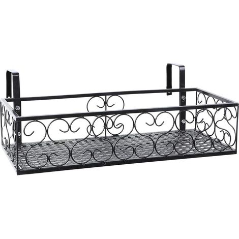 Étagère Suspendue en Fer Panier Balcon Pot de Fleur Support Garde-Corps Étagère Décoration Pot de Fleur Support pour la Décoration de Jardinage à la Maison (1/5)